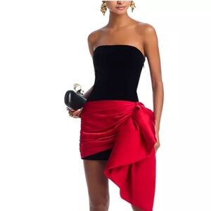 Ronny Kobo Collection Black and Red Mini Dress